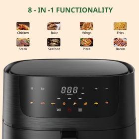 8.5 QT Air Fryer - Large Capacity For Family Gatherings, 8-in-1 Multifunctional Cooker With Touchscreen Control, Easy To Clean & Ideal For Beginn