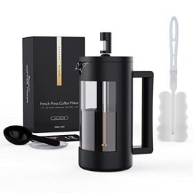 French Press Coffee Maker, Camping Plastic Glass French Coffee Press, Medium Size Tea And Frothed Milk Press,100 Percent BPA Free Prensa Francesa