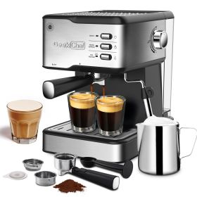 Geek Chef Espresso Machine, Espresso&Cappuccino Latte Maker 20 Bar Coffee Machine Compatible With ESE POD Capsules Filter&Milk Frother Steam Wand