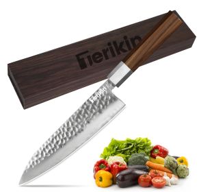 Japanese Chef Knife - 8 Inch Professional Chef's Knife Ultra Sharp Kitchen Knife Japanese 9-Layers VG-10 Clad, Chef Knife For Meat Vegetable Frui