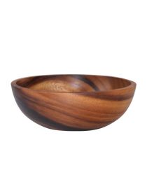 Kitchen Natural Wooden Bowl Household Fruit Bowl Salad Bowl For Home Restaurant Food Container Wooden Utensils Note The Size Hot (Option: Brown-10X6cm)