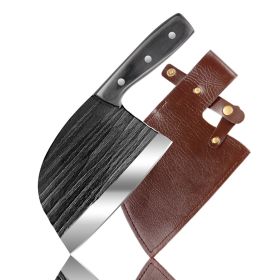 Hand-forged Kitchen Slicing Knife Dedicated For Chefs Cleaver Stainless Steel (Option: A single knife and a holster)